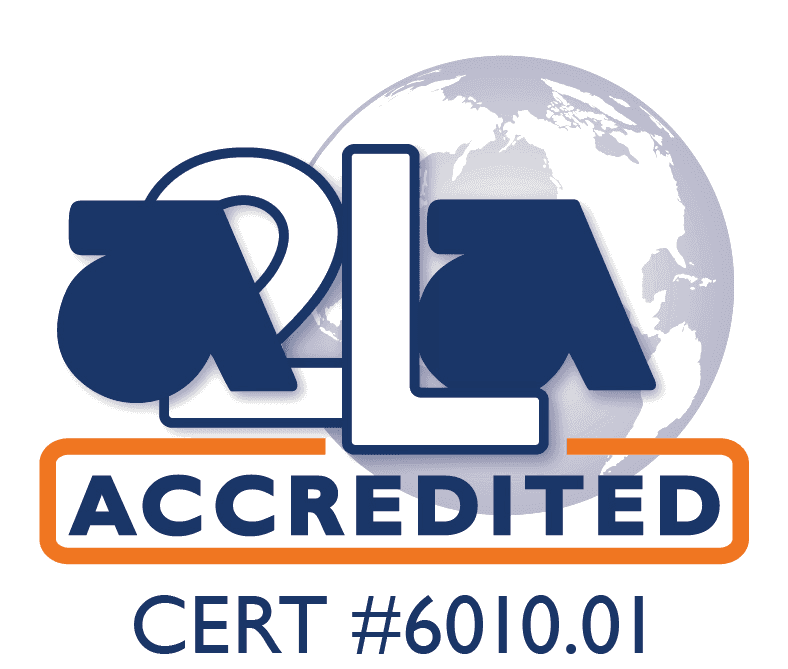 A2LA Accredited — ISO/IEC 17025 — Certificate #6010.01