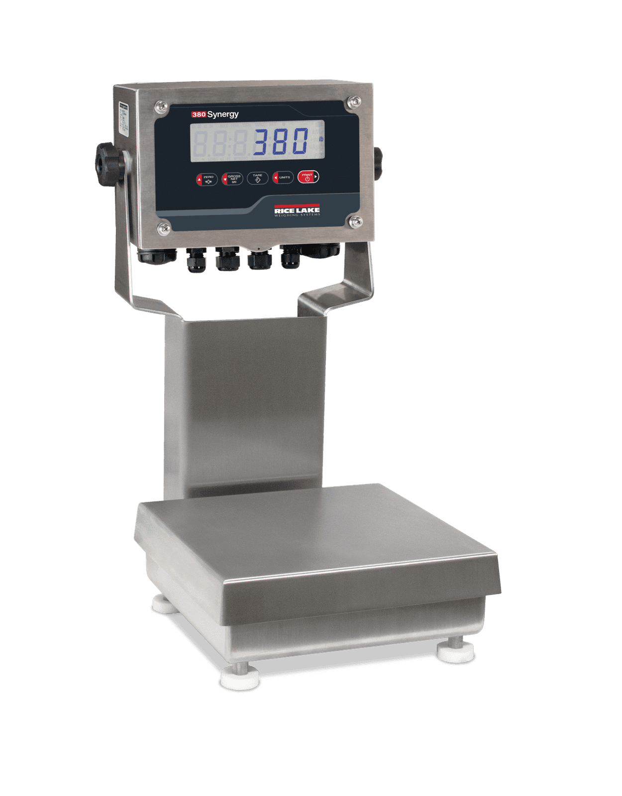 Stainless bench scale with a legal-for-trade weight indicator