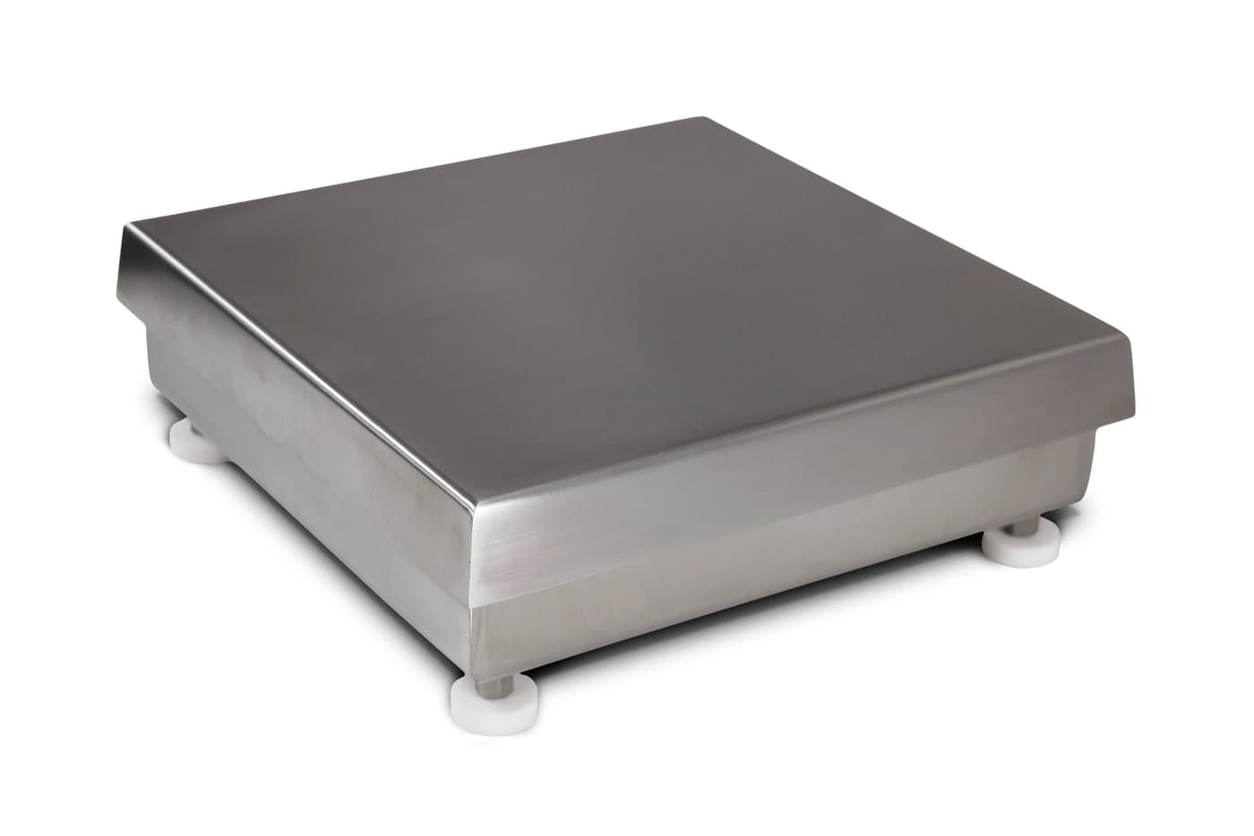 Stainless bench scale with a digital weight indicator on a column